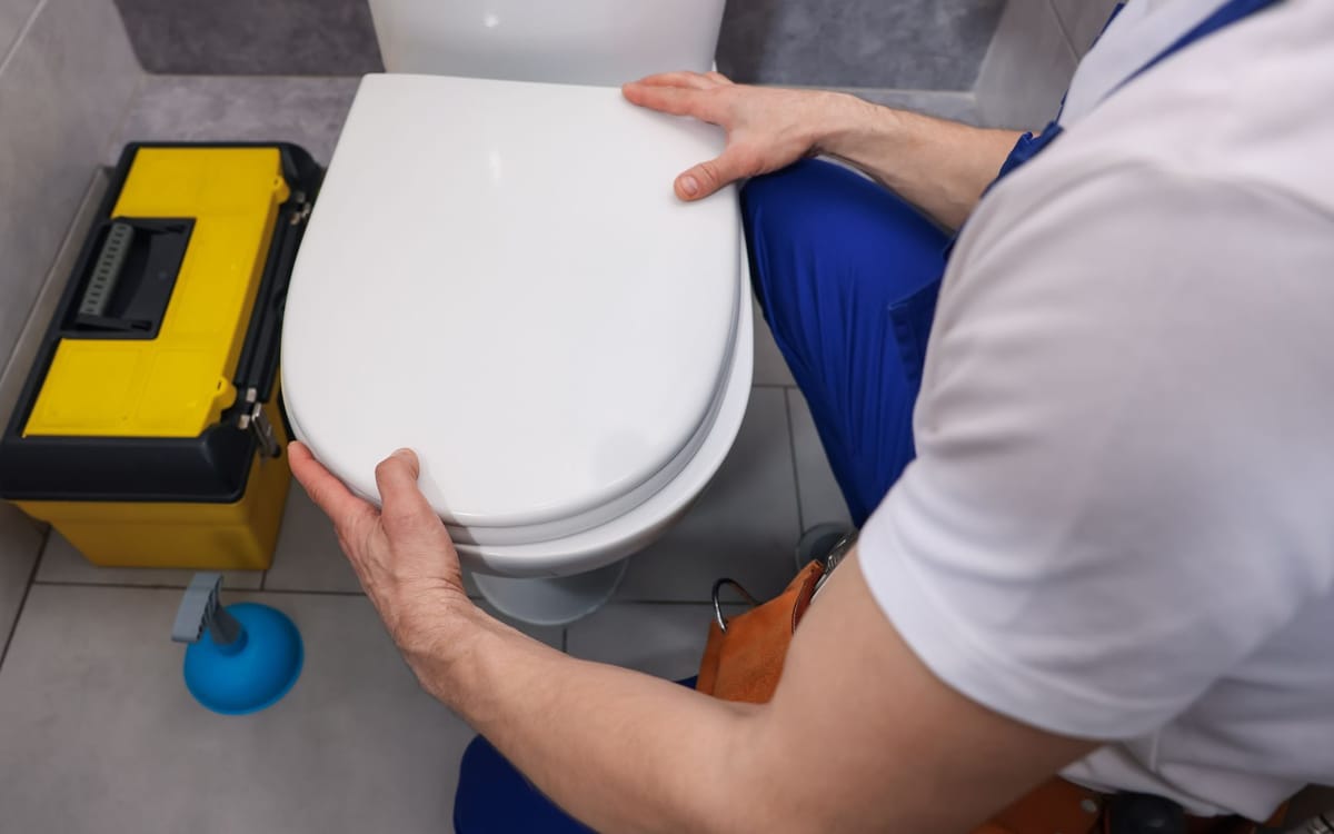 Toilet tank being diagnosed for constant running
