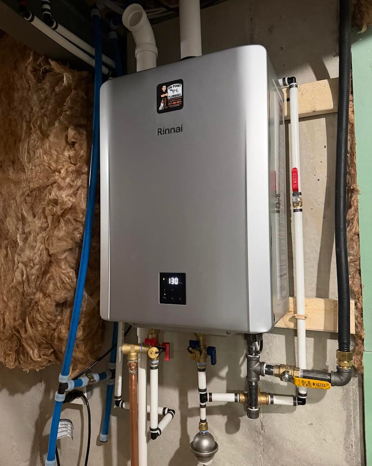 Rinnai tankless unit reading 130 degrees after an On Point installation